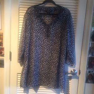 Long B&W Semi Sheer Blouse/Tunic